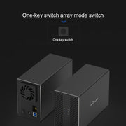 Blueendless USB-B Interface 3.5 inch 2 Bay RAID Combination Array HDD External Enclosure (US Plug)