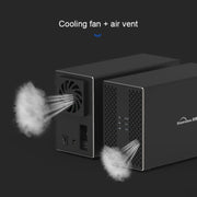Blueendless USB-B Interface 3.5 inch 2 Bay RAID Combination Array HDD External Enclosure (US Plug)