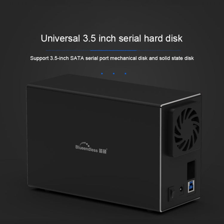 Blueendless Type-C / USB-C Interface 3.5 inch 2 Bay RAID Combination Array HDD External Enclosure (AU Plug)