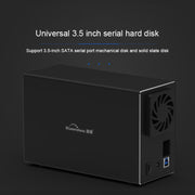 Blueendless Type-C / USB-C Interface 3.5 inch 2 Bay RAID Combination Array HDD External Enclosure (US Plug)