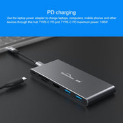 Blueendless 6 In 1 Multi-function Type-C / USB-C HUB Expansion Dock M.2 NGFF Solid State Drive