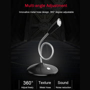 BK Desktop Gooseneck Adjustable USB Wired Audio Microphone, Built-in Sound Card, Compatible with PC / Mac for Live Broadcast, Show, KTV, etc.(Black)