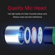 BK Desktop Gooseneck Adjustable USB Wired Audio Microphone, Built-in Sound Card, Compatible with PC / Mac for Live Broadcast, Show, KTV, etc.(Red)