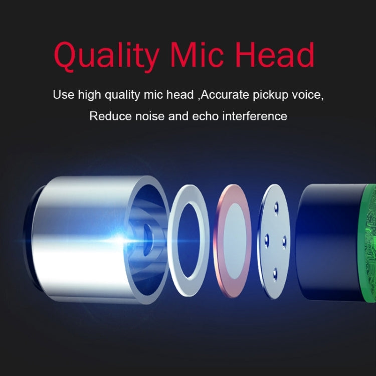 BK Desktop Gooseneck Adjustable USB Wired Audio Microphone, Built-in Sound Card, Compatible with PC / Mac for Live Broadcast, Show, KTV, etc.(Red)