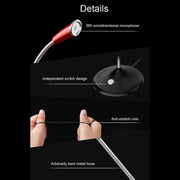 BK Desktop Gooseneck Adjustable USB Wired Audio Microphone, Built-in Sound Card, Compatible with PC / Mac for Live Broadcast, Show, KTV, etc.(Red)