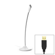 BK Desktop Gooseneck Adjustable USB Wired Audio Microphone, Built-in Sound Card, Compatible with PC / Mac for Live Broadcast, Show, KTV, etc.(White)