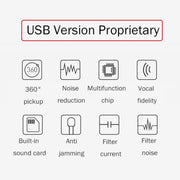 BK Desktop Gooseneck Adjustable USB Wired Audio Microphone, Built-in Sound Card, Compatible with PC / Mac for Live Broadcast, Show, KTV, etc.(White)