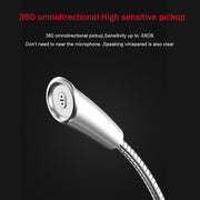 BK Desktop Gooseneck Adjustable USB Wired Audio Microphone, Built-in Sound Card, Compatible with PC / Mac for Live Broadcast, Show, KTV, etc.(White)