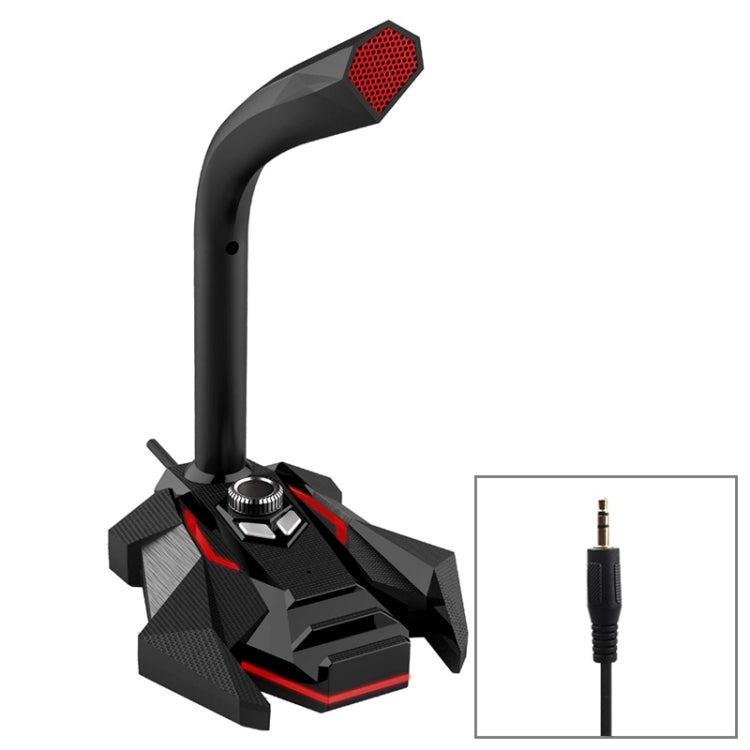 GK Desktop 3.5mm Wired Dual Mic Condenser Microphone, Compatible with PC / Mac for Live Broadcast, Show, KTV, etc.(Red)