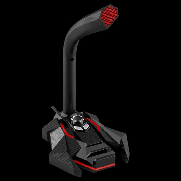 GK Desktop 3.5mm Wired Dual Mic Condenser Microphone, Compatible with PC / Mac for Live Broadcast, Show, KTV, etc.(Red)