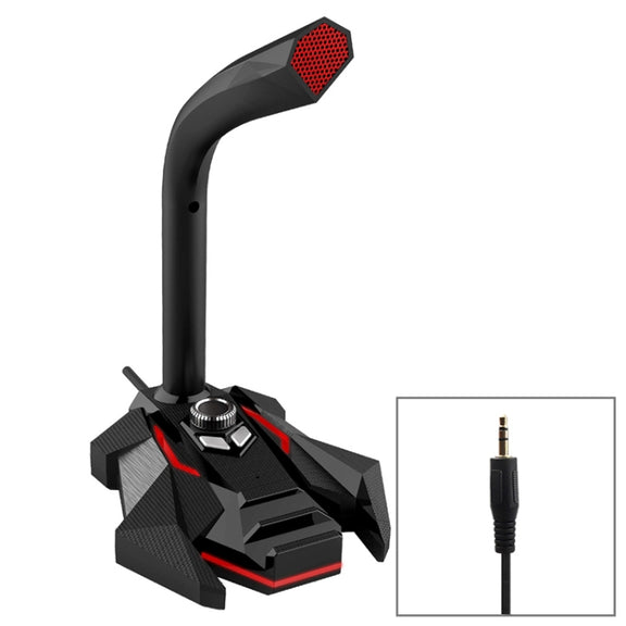 GK Desktop 3.5mm Wired Dual Mic Condenser Microphone, Compatible with PC / Mac for Live Broadcast, Show, KTV, etc.(Red)