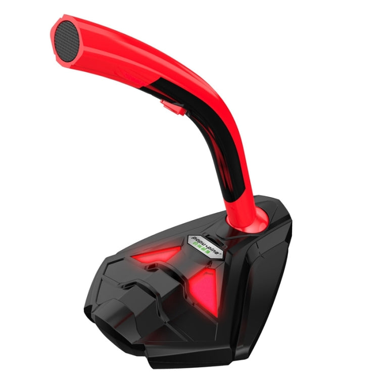 K1 Desktop Omnidirectional USB Wired Mic Condenser Microphone with Phone Holder, Compatible with PC / Mac for Live Broadcast, Show, KTV, etc(Black + Red)