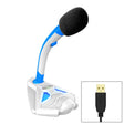 K1 Desktop Omnidirectional USB Wired Mic Condenser Microphone with Phone Holder, Compatible with PC / Mac for Live Broadcast, Show, KTV, etc(White + Blue) - Microphone by PMC TechLife | Online Shopping South Africa | PMC TechLife | Buy Now Pay Later Mobicred