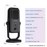 Yanmai SF-900 Multi-function Four Directivity Studio Recording Condenser Microphone with Desktop Stand(Black)