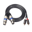 366156-15 2 RCA Male to 2 XLR 3 Pin Female Audio Cable, Length: 1.5m - Microphone Audio Cable & Connector by PMC TechLife | Online Shopping South Africa | PMC TechLife