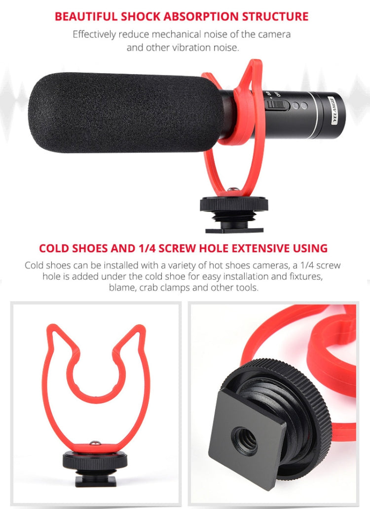 YELANGU YLG9930B MIC05 Professional Interview Condenser Video Shotgun Microphone with 3.5mm Audio Cable for DSLR & DV Camcorder(Black)