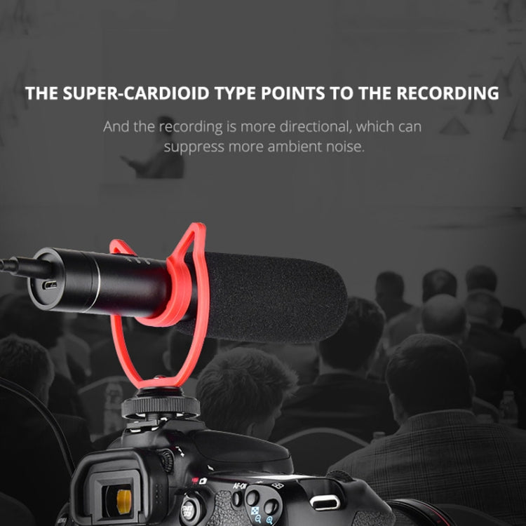 YELANGU YLG9930B MIC05 Professional Interview Condenser Video Shotgun Microphone with 3.5mm Audio Cable for DSLR & DV Camcorder(Black)
