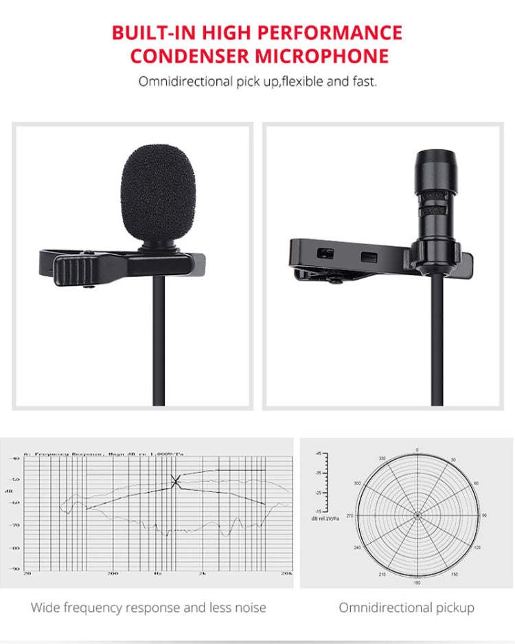 YELANGU YLG9926B MY2 Mini Lavalier Microphone for Mobile Phones / Tablets /  Digital Cameras (Black)