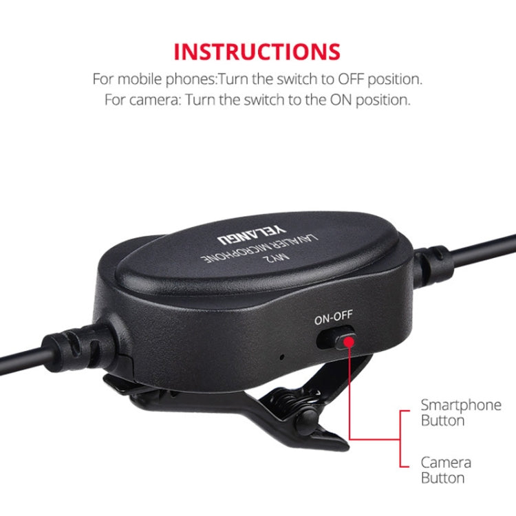 YELANGU YLG9926B MY2 Mini Lavalier Microphone for Mobile Phones / Tablets /  Digital Cameras (Black)