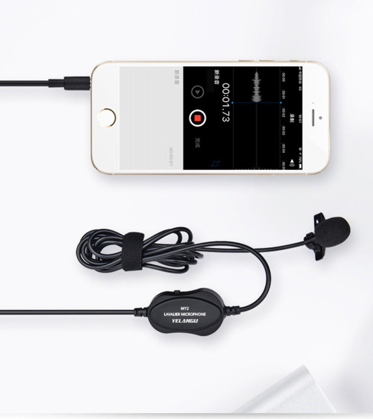 YELANGU YLG9926B MY2 Mini Lavalier Microphone for Mobile Phones / Tablets /  Digital Cameras (Black)