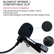 YICHUANG YC-VM20 3.5mm Port Video Recording Omnidirectional Lavalier Microphone, Cable Length: 6m