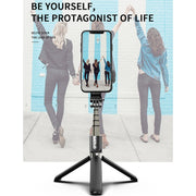 L03 Aluminum Alloy Foldable Bluetooth Tripod Selfie Stick (Black)