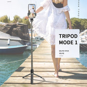 L03 Aluminum Alloy Foldable Bluetooth Tripod Selfie Stick (Black)