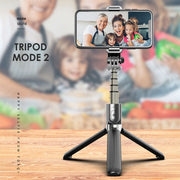 L03 Aluminum Alloy Foldable Bluetooth Tripod Selfie Stick (Black)