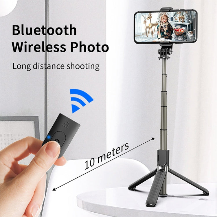 L03 Aluminum Alloy Foldable Bluetooth Tripod Selfie Stick (Black)