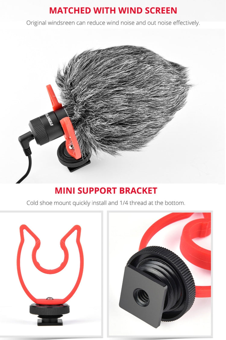 YELANGU MIC10 YLG9920A Professional Interview Condenser Video Shotgun Microphone with 3.5mm Audio Cable for DSLR & DV Camcorder (Black)