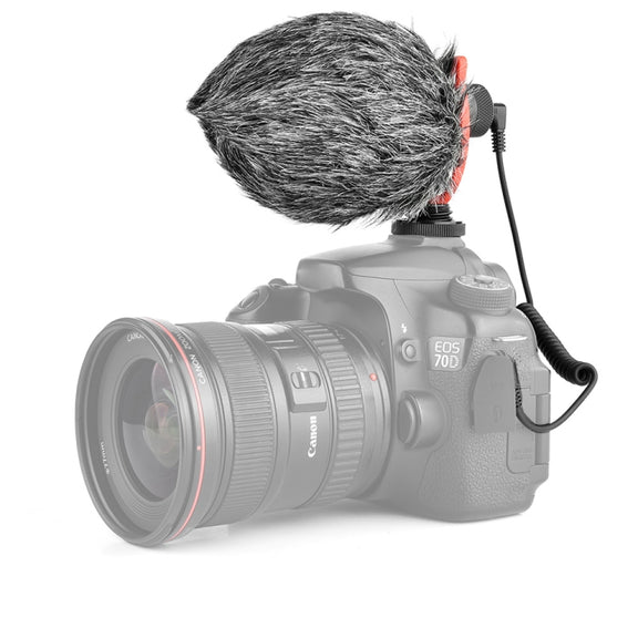 YELANGU MIC10 YLG9920A Professional Interview Condenser Video Shotgun Microphone with 3.5mm Audio Cable for DSLR & DV Camcorder (Black)