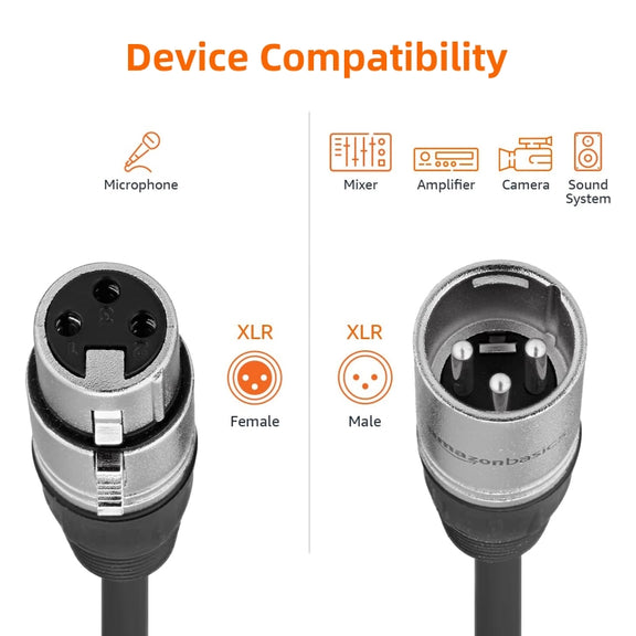 10m 3-Pin XLR Male to XLR Female Microphone Cable