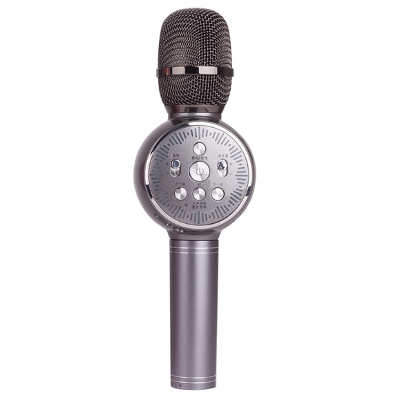 K2 Bluetooth 5.0 Karaoke Live Colorful Lights Wireless Bluetooth Microphone (Grey)