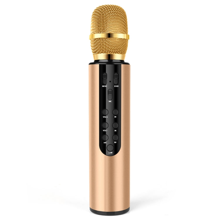 K3 Bluetooth 5.0 Karaoke Live Stereo Sound Wireless Bluetooth Condenser Microphone (Gold)