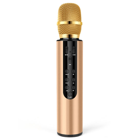 K3 Bluetooth 5.0 Karaoke Live Stereo Sound Wireless Bluetooth Condenser Microphone (Gold)