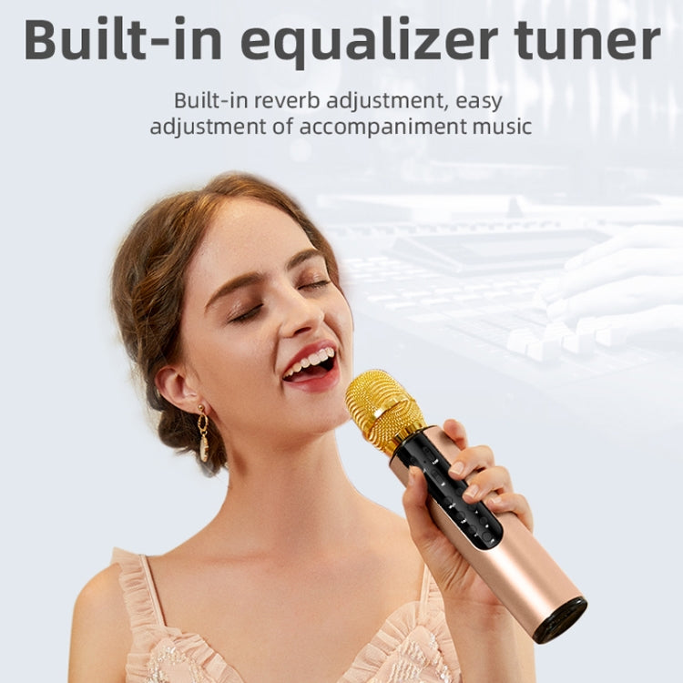 K3 Bluetooth 5.0 Karaoke Live Stereo Sound Wireless Bluetooth Condenser Microphone (Pink)