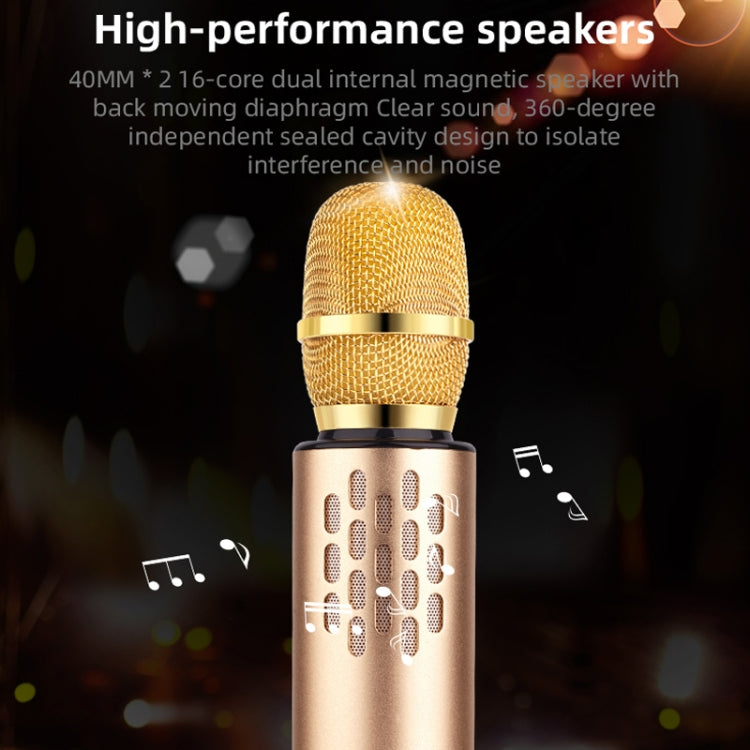K3 Bluetooth 5.0 Karaoke Live Stereo Sound Wireless Bluetooth Condenser Microphone (Pink)