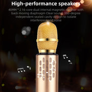 K3 Bluetooth 5.0 Karaoke Live Stereo Sound Wireless Bluetooth Condenser Microphone (Pink)