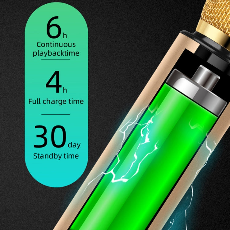K3 Bluetooth 5.0 Karaoke Live Stereo Sound Wireless Bluetooth Condenser Microphone (Gold)
