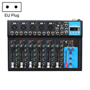 F7 Home 7-channel Bluetooth USB Reverb Mixer, EU Plug(Black)