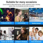 TEYUN NA4 4-channel Small Mixing Console Mobile Phone Sound Card Live Broadcast Computer Recording Console Processor, US Plug(Black)