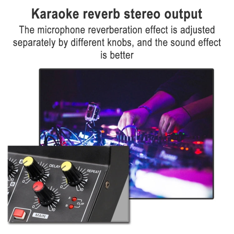 AQA 8-channel Mixer Microphone Effector (Black)