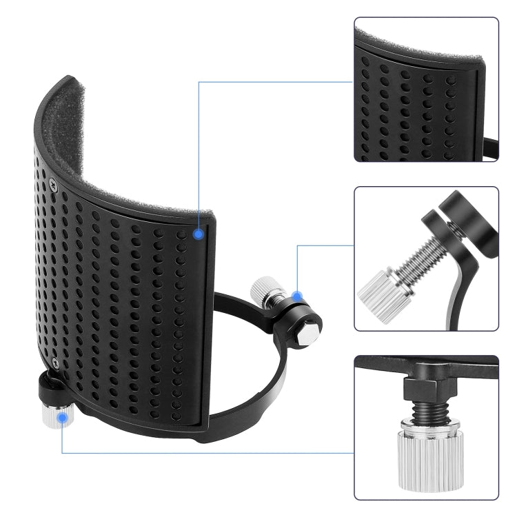 TEYUN PS-4x3 Condenser Microphone U-shaped Blowout Cover Desktop Bracket Audio Accessory Clip(Black)