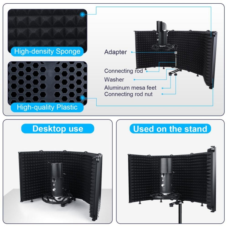 TEYUN S5 Microphone Soundproof Cover Windproof and Sound-absorbing Accessories(Black)