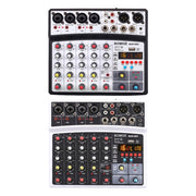 BMG-06D 6-channel Live Mixer Mobile Phone Bluetooth Sound Card Digital 16DSP Reverb Effect, EU Plug(White)