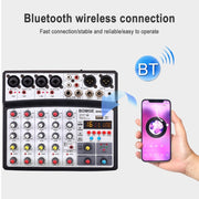 BMG-06D 6-channel Live Mixer Mobile Phone Bluetooth Sound Card Digital 16DSP Reverb Effect, EU Plug(White)