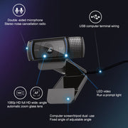 Logitech C920e HD Pro Webcam Widescreen Video Chat Recording USB Smart 1080P Web Camera