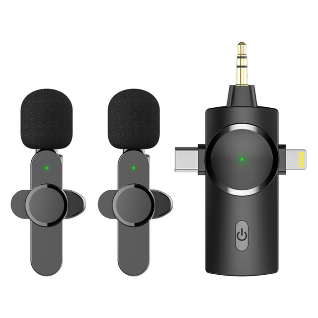 AP031-2 3 in 1 Noise Reduction Lavalier Wireless Microphone with Mic