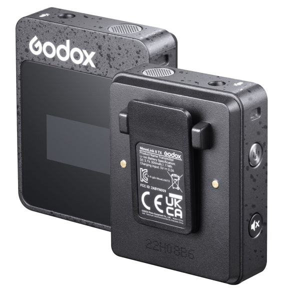 Godox MoveLink II M1 Wireless Lavalier Microphone System with Transmitters and Receiver for DSLR Cameras and Camcorders (Black)