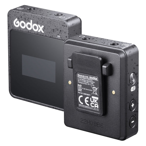 Godox MoveLink II M1 Wireless Lavalier Microphone System with Transmitters and Receiver for DSLR Cameras and Camcorders (Black)